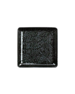 bord plat vierkant Tahiti marmerzwart 19 x 19 cm.