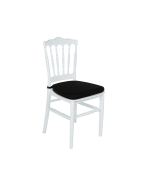 stoel Tivoli wit met zwarte zitting