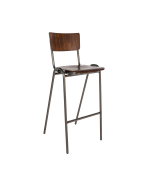 barkruk Vintage met houten zitting