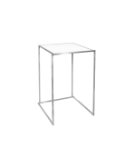 statafel rvs Baretta wit 70 x 70 x 108 cm.