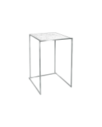 statafel rvs Baretta Marmo Bianco 70 x 70 x 108 cm.