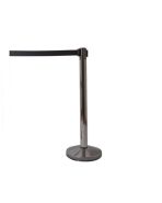 afzetpaal chroom No Entry met treklint 190 cm zwart