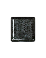 bord plat vierkant Tahiti marmerzwart 19 x 19 cm.