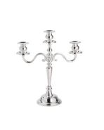 kandelaar 3-armig vernikkeld hoogte 37 cm.