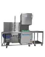 vaatwasser doorschuif met spoel- en afvoertafel met Diversey zeepdosering