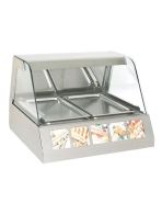 opzetvitrine verwarmd 2 étages 2x 1/1 gn