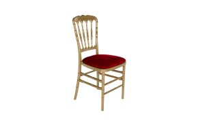 stoel Versaille goud met rode zitting