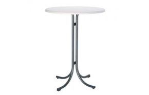 statafel Gent zwart met wit blad rond 85 cm.