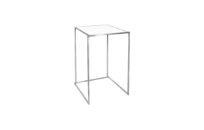 statafel rvs Baretta wit 70 x 70 x 108 cm.