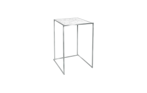 statafel rvs Baretta Marmo Bianco 70 x 70 x 108 cm.