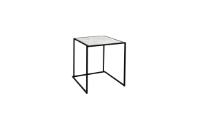tafel zwart Stiletto Marmo Bianco 70 x 70 x 75 cm.