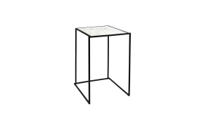statafel zwart Stiletto Marmo Bianco 70 x 70 x 108 cm.