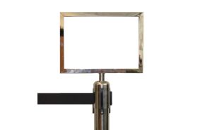 afzetpaal chroom No Entry met A4 posterframe