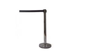 afzetpaal chroom No Entry met treklint 190 cm zwart