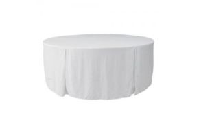 tafelhoes Plain wit rond 180 cm