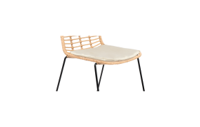 stoffen kussen wit stoel Riet