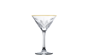 cocktailglas Martini met goudrand 23 cl.