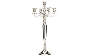 buffetkandelaar 5-armig vernikkeld hoogte 100 cm.