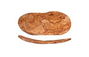 fruitschaal Olijfhout c.a. 60 x 25 cm.