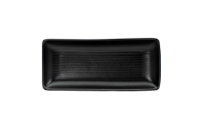 schaal plat satijnzwart Dudson Evolution 35,5 x 16,5 cm.