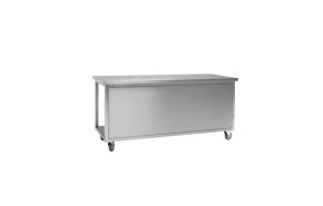 werktafel rvs met gesloten voorzijde 180  cm.
