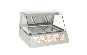 opzetvitrine verwarmd 2 étages 2x 1/1 gn