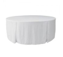 tafelhoes Plain wit rond 180 cm