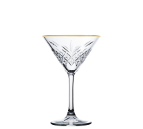cocktailglas Martini met goudrand 23 cl.