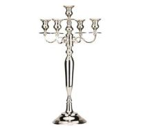 buffetkandelaar 5-armig vernikkeld hoogte 80 cm.