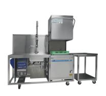 vaatwasser doorschuif met spoel- en afvoertafel met Diversey zeepdosering